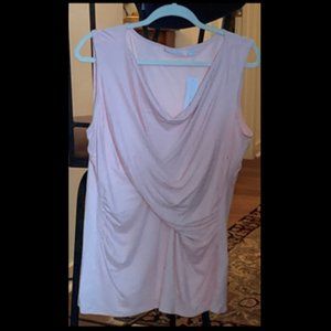 COPY - NY & Co Pink Sleeveless Draped Blouse with Roused Side  XL  NWT